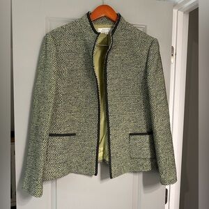 Tahari Green and Black Tweed Blazer